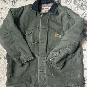 Green and navy Schmidt & Barger workwear